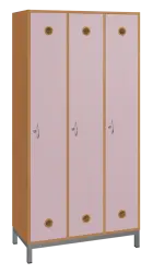 SSLN - 180 - 90 šatní skříň 3-dvéřová, 1800x900x400 mm, kovové nohy, korpus buk royal, dvířka pastel